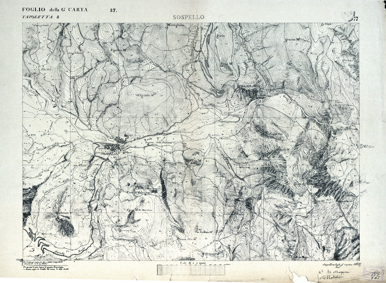 (N:3013) CARTA DELLA CONTEA DI NIZZA - Foglio 77 - Sospello (B0004235) Carte e stampe antiche: riproduzione a colori su carta (formato A1)