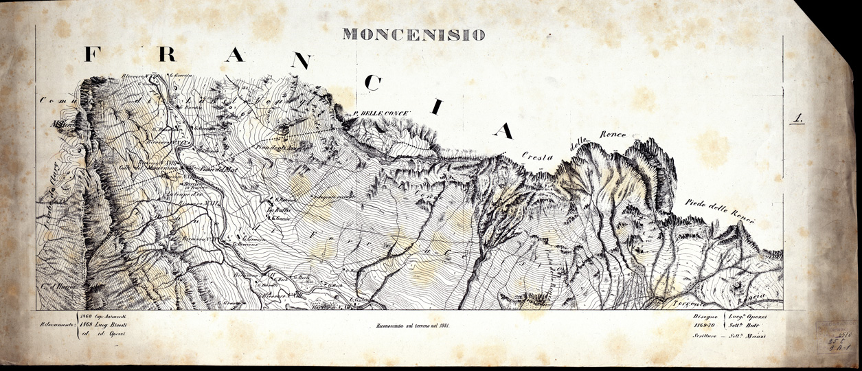 (N:7963) CARTA TOPOGRAFICA DELLA ZONA DORA RIPARIA... - MONCENISIO Foglio 1 (B0004236) Carte e stampe antiche: riproduzione a colori su carta (formato A1)