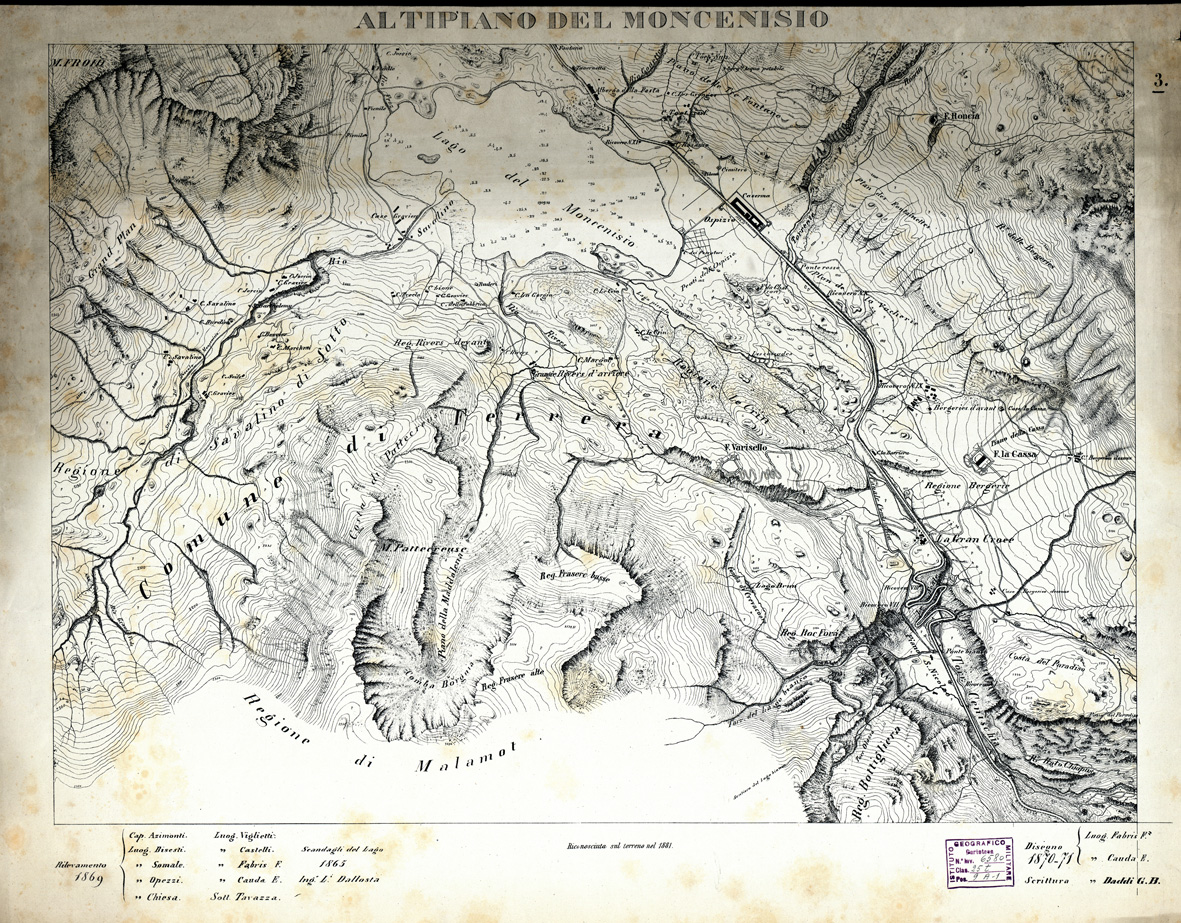 (N:7952) CARTA TOPOGRAFICA DELLA ZONA DORA RIPARIA... - ALTOPIANO DEL MONCENISIO Foglio 3 (B0004238) Carte e stampe antiche: riproduzione a colori su carta (formato A1)