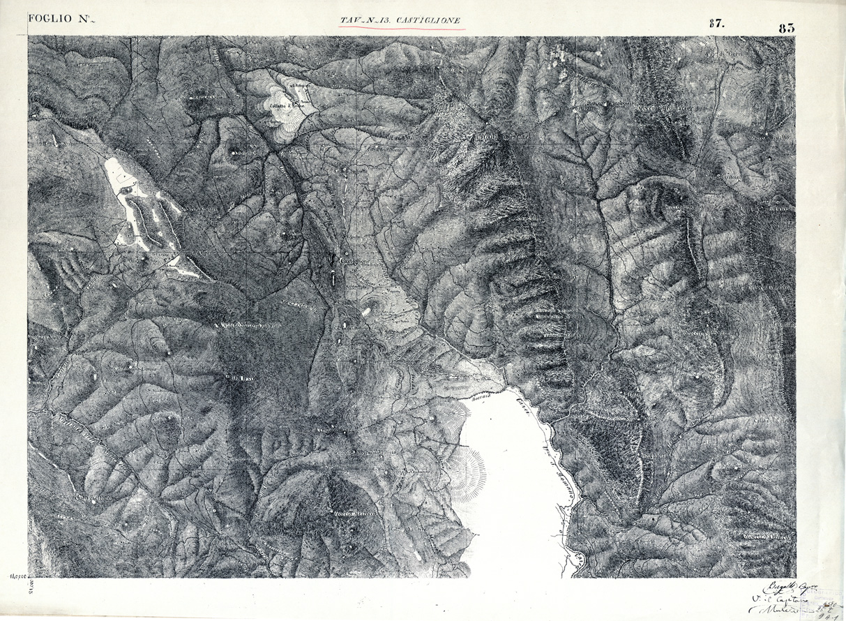 (N:7956) CARTA TOPOGRAFICA DELLA ZONA DORA RIPARIA, CENISCHIA, CHISONE - Castiglione - Foglio della G. Carta n. 87 - Foglio 83 - Tavoletta 13 (B0004253) Carte e stampe antiche: riproduzione a colori su carta (formato A1)