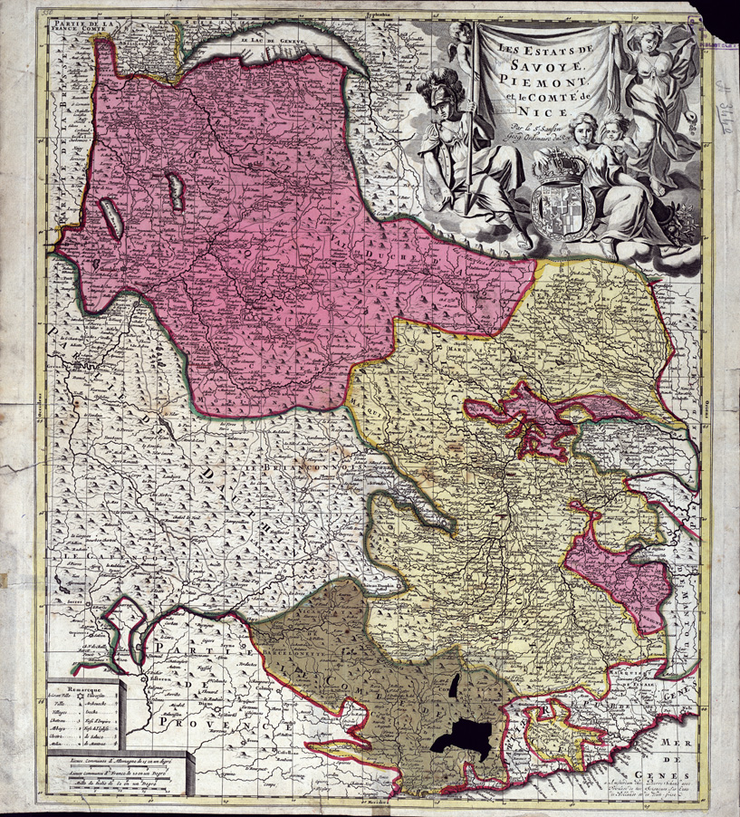 (N:11562) LES ESTATS DE SAVOYE, PIEMONT ET LE COMTE DE NICE... (B0004257) Carte e stampe antiche: riproduzione a colori su carta (formato A1)
