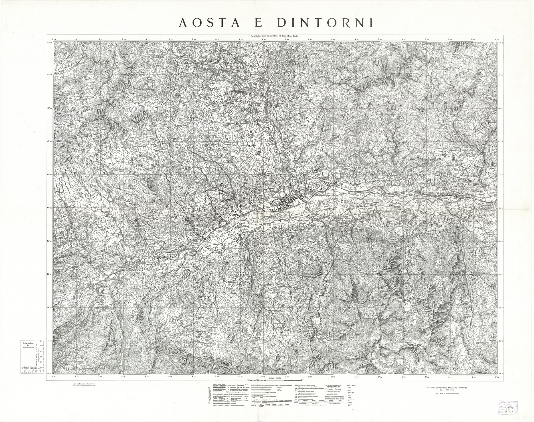 (N:179) AOSTA E DINTORNI (B0004281) Carte e stampe antiche: riproduzione a colori su carta (formato A1)