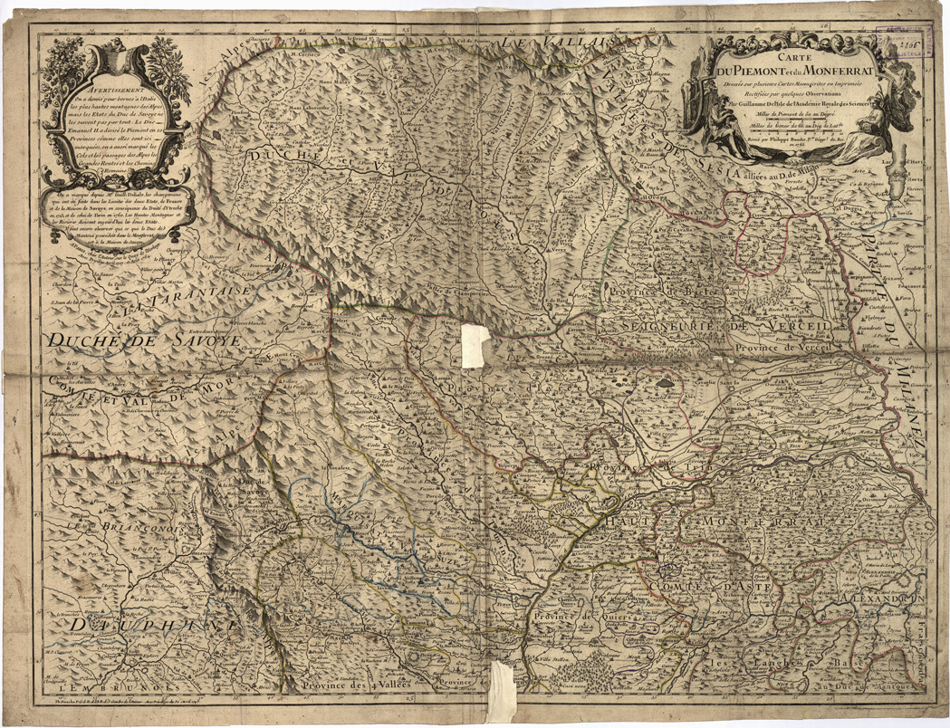 (N:8569) CARTE DU PIEMONT ET DU MONFERRAT... (B0004379) Carte e stampe antiche: riproduzione a colori su carta (formato A1)