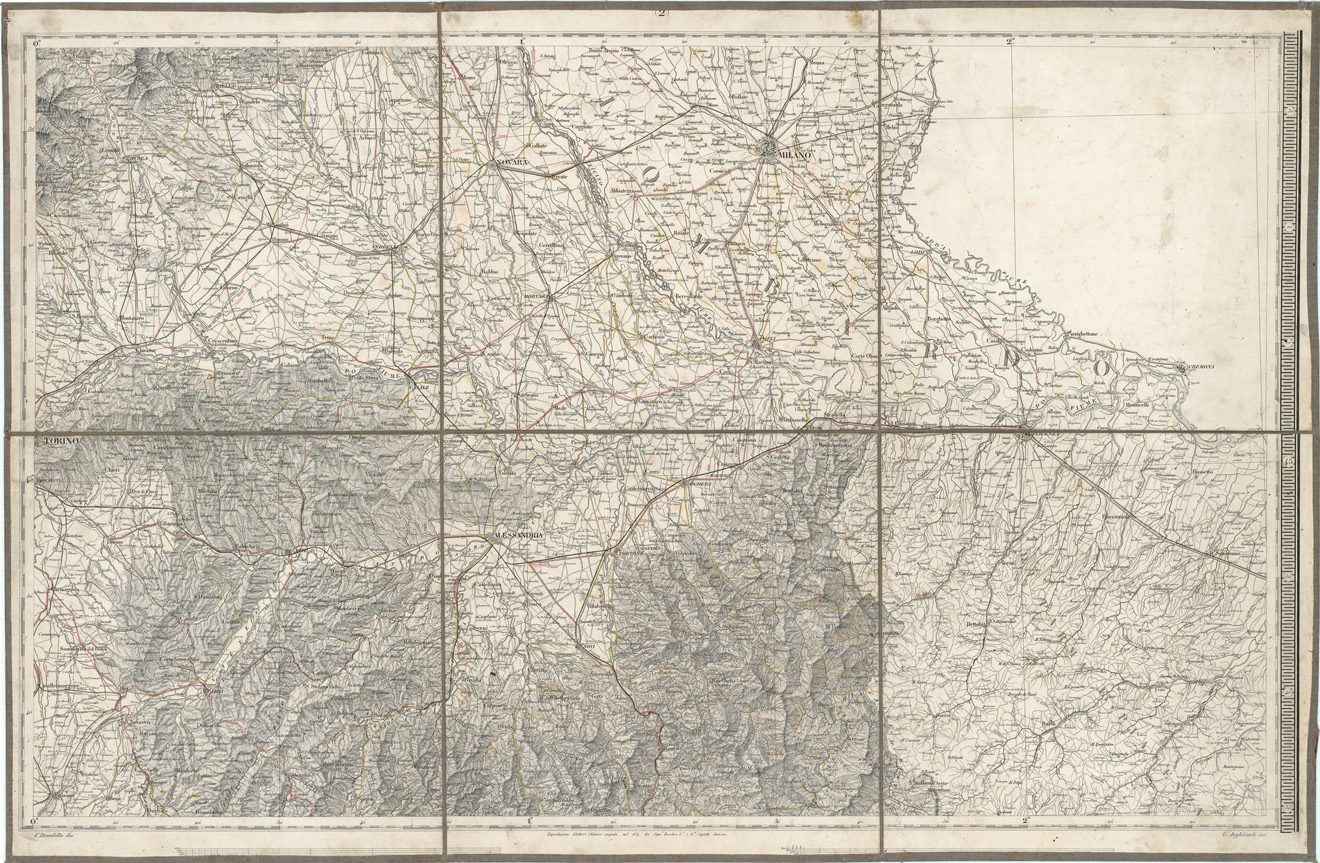(N:1377) CARTA DEGLI STATI DI SUA MAESTA' SARDA IN TERRAFERMA OPERA DEL REAL CORPO DI STATO MAGGIORE GENERALE. INCISA E PUBBLICATA L'ANNO 1841 - Foglio 4 (B0004457) Carte e stampe antiche: riproduzione a colori su carta (formato A1)