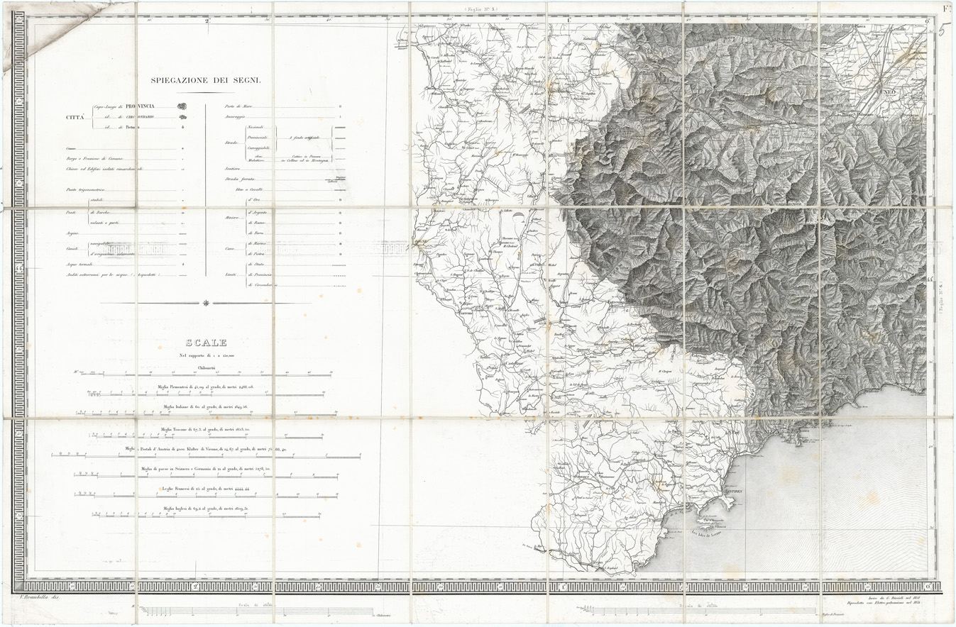(N:1385) CARTA DEGLI STATI DI SUA MAESTA' SARDA IN TERRAFERMA... - Foglio 5 (B0004465) Carte e stampe antiche: riproduzione a colori su carta (formato A1)