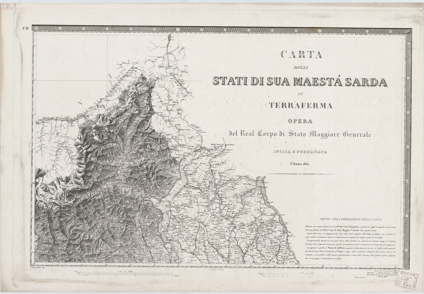 (N:1388) CARTA DEGLI STATI DI SUA MAESTA' SARDA IN TERRAFERMA... - Foglio 2 (B0004468) Carte e stampe antiche: riproduzione a colori su carta (formato A1)