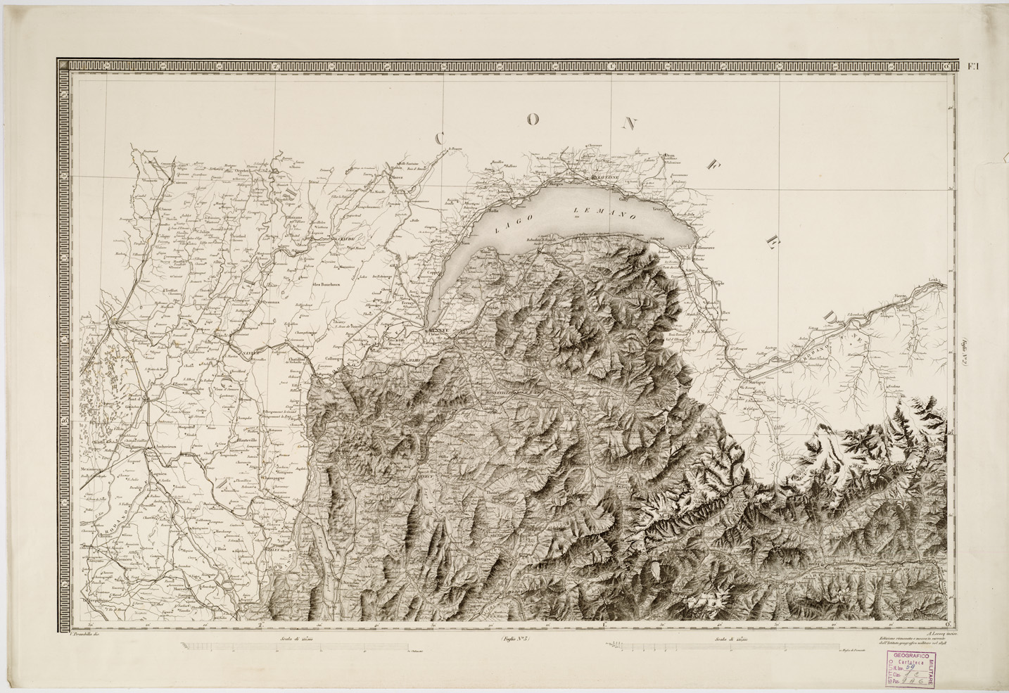 (N:1401) CARTA DEGLI STATI DI SUA MAESTA' SARDA IN TERRAFERMA... - Foglio 1 (B0004481) Carte e stampe antiche: riproduzione a colori su carta (formato A1)