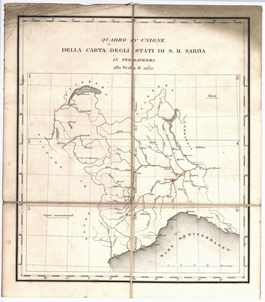 (N:1371) CARTA DEGLI STATI DI SUA MAESTA' SARDA IN TERRAFERMA... - Quadro d'Unione (B0004487) Carte e stampe antiche: riproduzione a colori su carta (formato A1)