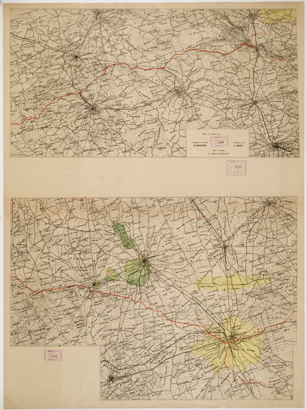 (N:13325) COROGRAFIA DELL'ACQUEDOTTO PUGLIESE... (B0004522) Carte e stampe antiche: riproduzione a colori su carta (formato A1)