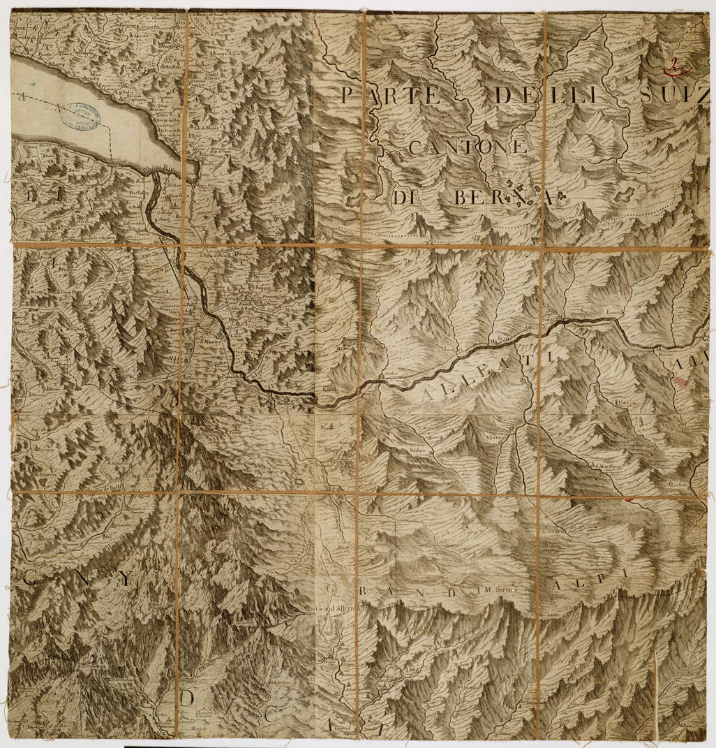 (N:794) CARTA COROGRAFICA DEGLI STATI DI S. M. IL RE DI SARDEGNA DATA IN LUCE DALL'INGEGNERE BORGONIO NEL 1683 CORRETTA ED ACCRESCIUTA NELL'ANNO 1772 - Foglio 2 (B0004546) Carte e stampe antiche: riproduzione a colori su carta (formato A1)