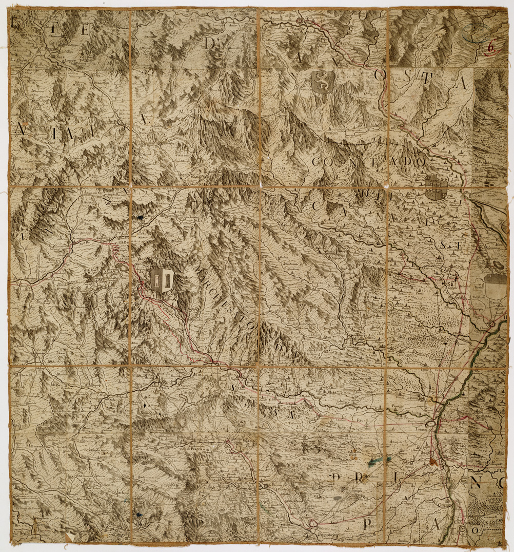 (N:798) CARTA COROGRAFICA DEGLI STATI DI S. M. IL RE DI SARDEGNA DATA IN LUCE DALL'INGEGNERE BORGONIO NEL 1683 CORRETTA ED ACCRESCIUTA NELL'ANNO 1772 - Foglio 6 (B0004550) Carte e stampe antiche: riproduzione a colori su carta (formato A1)