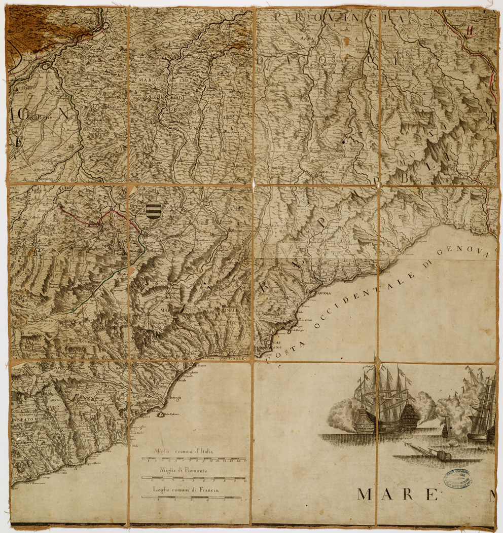 (N:792) CARTA COROGRAFICA DEGLI STATI DI S. M. IL RE DI SARDEGNA DATA IN LUCE DALL'INGEGNERE BORGONIO NEL 1683 CORRETTA ED ACCRESCIUTA NELL'ANNO 1772 - Foglio 11 (B0004555) Carte e stampe antiche: riproduzione a colori su carta (formato A1)