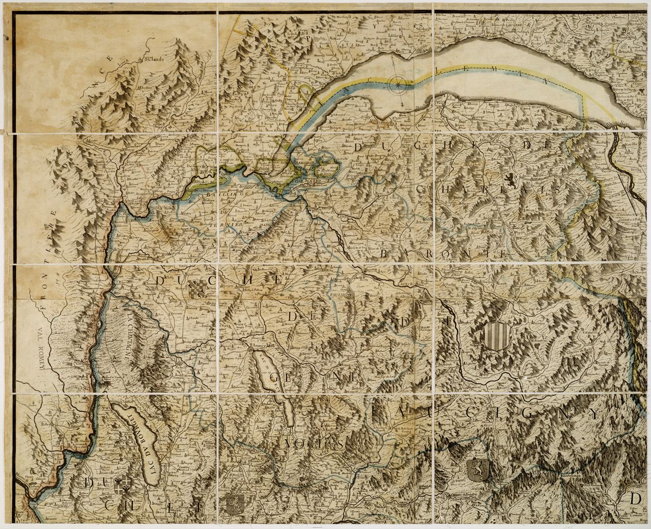 (N:4994) CARTA COROGRAFICA DEGLI STATI DI S. M. IL RE DI SARDEGNA DATA IN LUCE DALL'INGEGNERE BORGONIO NEL 1683 CORRETTA ED ACCRESCIUTA NELL'ANNO 1772 - Foglio 1 (B0004557) Carte e stampe antiche: riproduzione a colori su carta (formato A1)