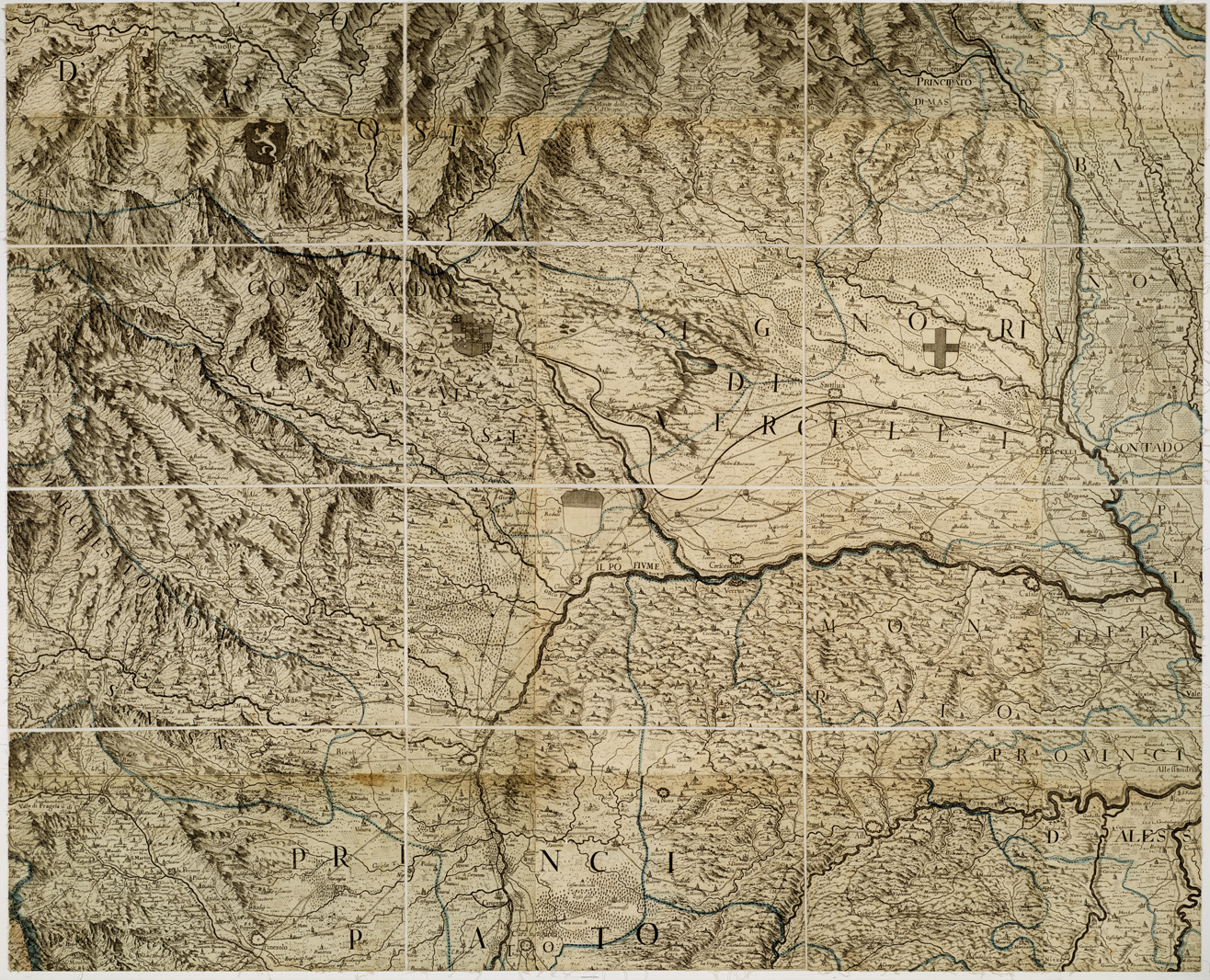 (N:4998) CARTA COROGRAFICA DEGLI STATI DI S. M. IL RE DI SARDEGNA DATA IN LUCE DALL'INGEGNERE BORGONIO NEL 1683 CORRETTA ED ACCRESCIUTA NELL'ANNO 1772 - Foglio 5 (B0004561) Carte e stampe antiche: riproduzione a colori su carta (formato A1)
