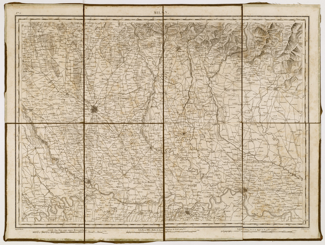 (N:8639) CARTE TOPOGRAPHIQUE MILITAIRE DES ALPES COMPRENANT LE PIEMONT, LA SAVOIE, LE COMTE DE NICE, LE VALLAIS, LE DUCHE' DE GENES, LE MILANAIS, ET PARTIE DES ETATS LIMITROPHES - Foglio 6 - Milan (B0004578) Carte e stampe antiche: riproduzione a colori su carta (formato A1)