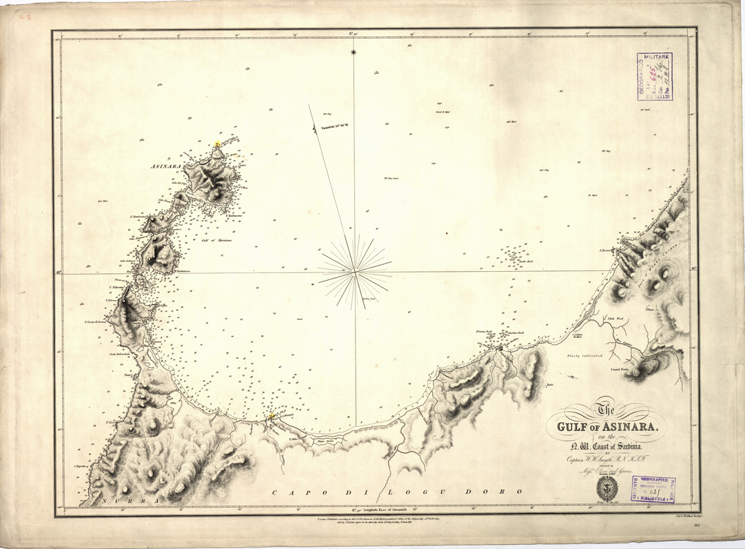 (N:10522) GULF OF ASINARA... (B0004665) Carte e stampe antiche: riproduzione a colori su carta (formato A1)