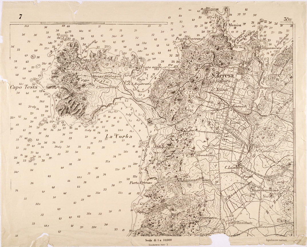 (N:6939) CARTA TOPOGRAFICA DELL'ARCIPELAGO DELLA MADDALENA... - Foglio 7 (B0004693) Carte e stampe antiche: riproduzione a colori su carta (formato A1)
