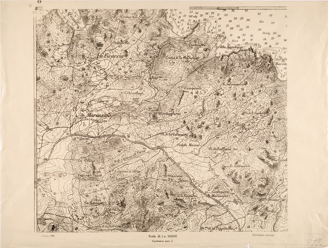 (N:6940) CARTA TOPOGRAFICA DELL'ARCIPELAGO DELLA MADDALENA... - Foglio 8 (B0004694) Carte e stampe antiche: riproduzione a colori su carta (formato A1)