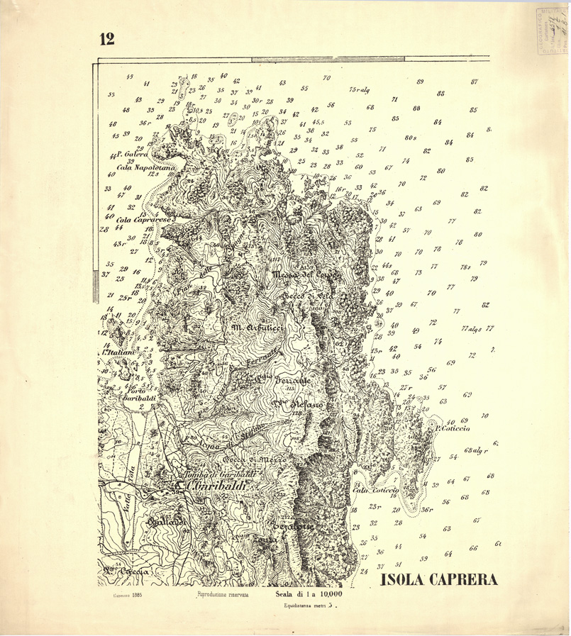 (N:6917) CARTA TOPOGRAFICA DELL'ARCIPELAGO DELLA MADDALENA... - Foglio 12 (B0004698) Carte e stampe antiche: riproduzione a colori su carta (formato A1)