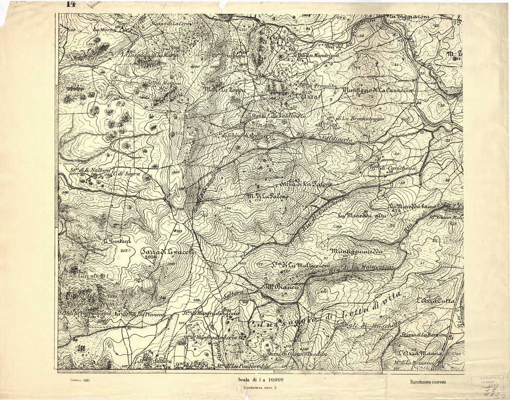 (N:6919) CARTA TOPOGRAFICA DELL'ARCIPELAGO DELLA MADDALENA... - Foglio 14 (B0004700) Carte e stampe antiche: riproduzione a colori su carta (formato A1)