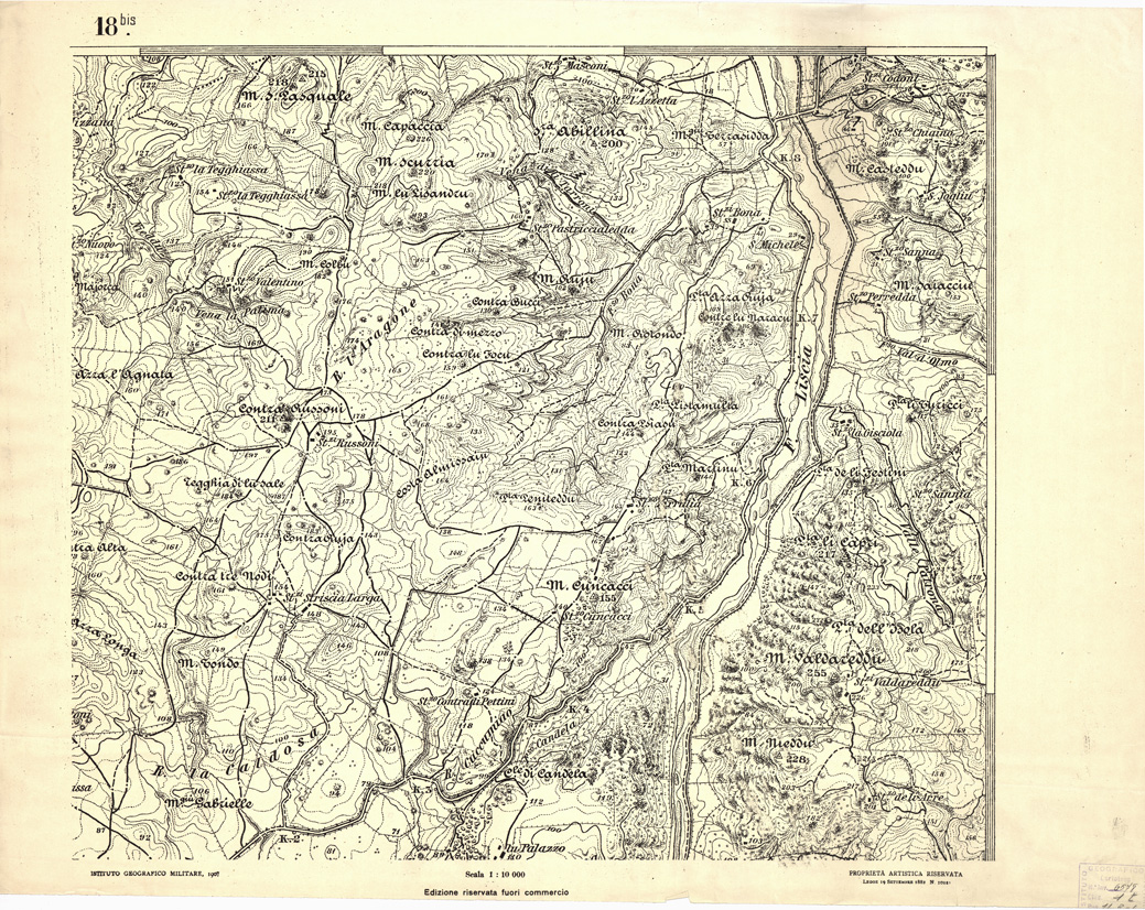 (N:6924) CARTA TOPOGRAFICA DELL'ARCIPELAGO DELLA MADDALENA... - Foglio 18 bis (B0004705) Carte e stampe antiche: riproduzione a colori su carta (formato A1)