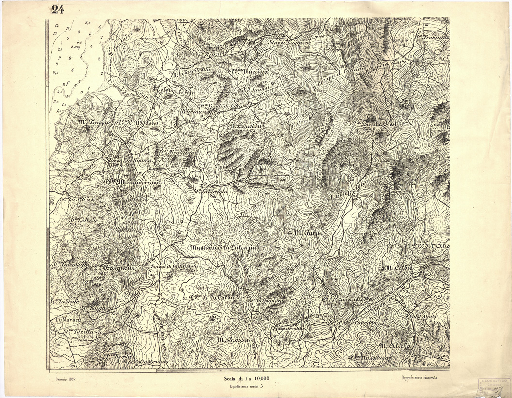 (N:6933) CARTA TOPOGRAFICA DELL'ARCIPELAGO DELLA MADDALENA... - Foglio 24 (B0004713) Carte e stampe antiche: riproduzione a colori su carta (formato A1)