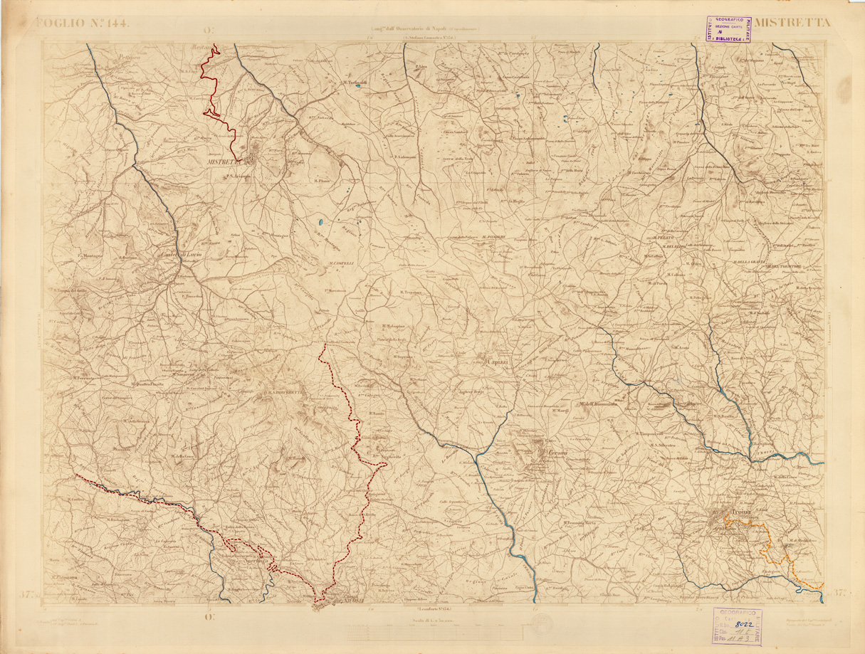 (N:3597) CARTA DELL'ISOLA DI SICILIA - Foglio 144 - Mistretta (B0005081) Carte e stampe antiche: riproduzione a colori su carta (formato A1)