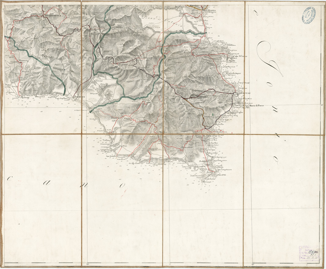 (N:4924) CARTA GENERALE DELLA ISOLA DI SICILIA... - Foglio 3 - Agrigento (B0005162) Carte e stampe antiche: riproduzione a colori su carta (formato A1)