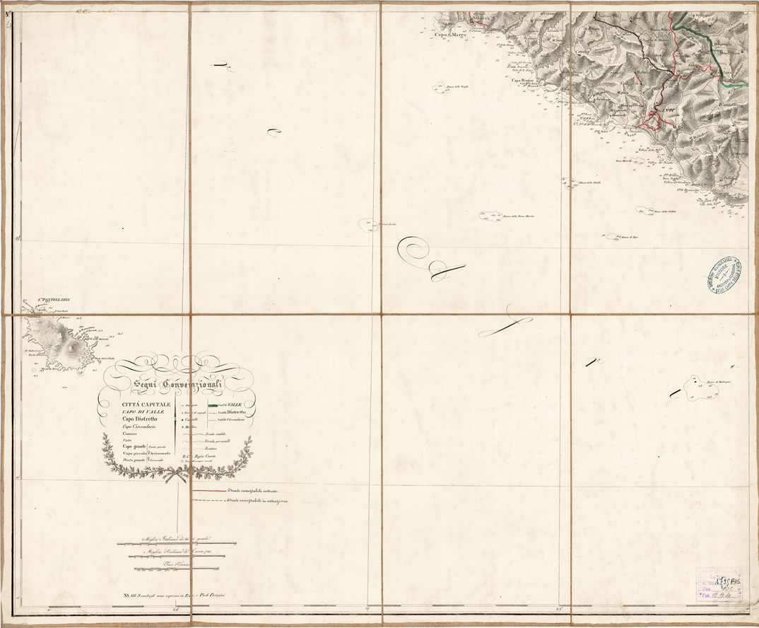 (N:4925) CARTA GENERALE DELLA ISOLA DI SICILIA... - Foglio 4 - Siracusa, Agrigento, Caltanisetta, Catania, Enna, Ragusa (B0005163) Carte e stampe antiche: riproduzione a colori su carta (formato A1)