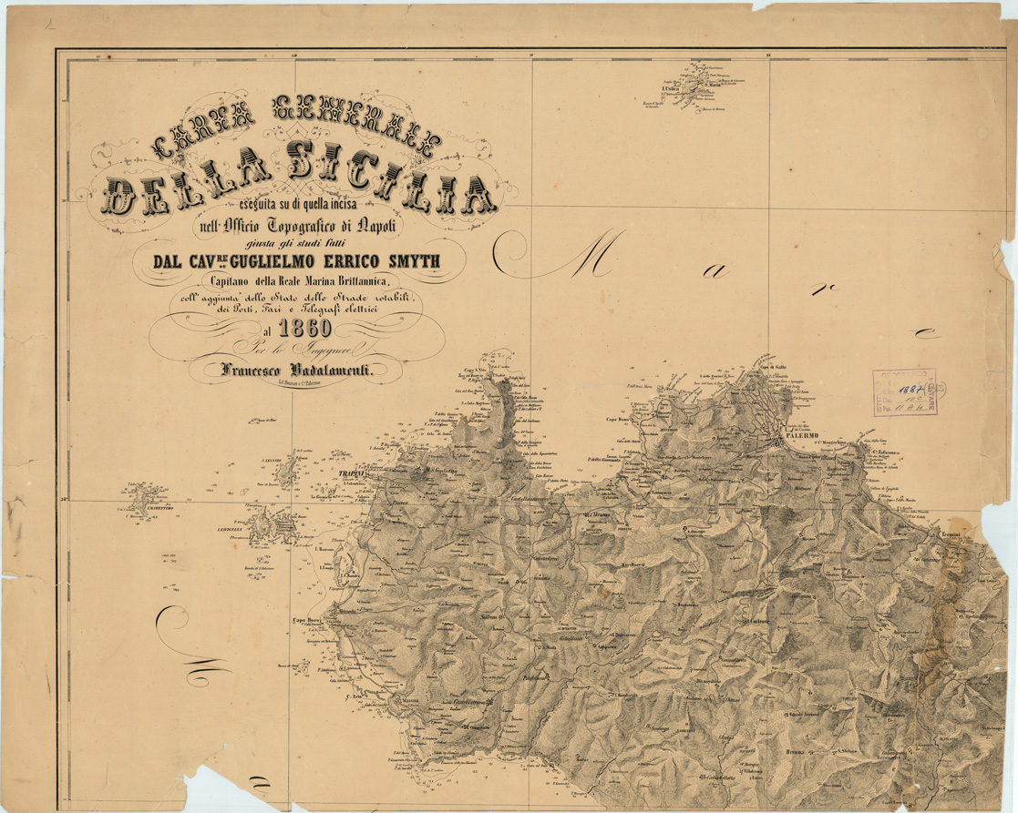 (N:4926) CARTA GENERALE DELLA SICILIA... - Foglio 1 (B0005168) Carte e stampe antiche: riproduzione a colori su carta (formato A1)