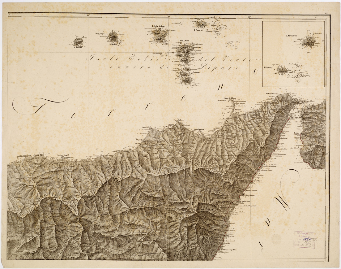 (N:4933) CARTA GENERALE DELLA ISOLA DI SICILIA... - Foglio 2 (B0005173) Carte e stampe antiche: riproduzione a colori su carta (formato A1)