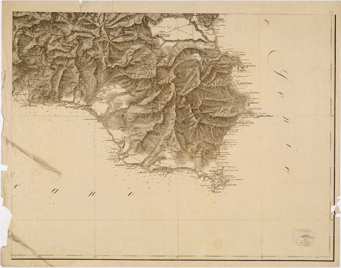 (N:4937) CARTA GENERALE DELLA ISOLA DI SICILIA... - Foglio 4 (B0005175) Carte e stampe antiche: riproduzione a colori su carta (formato A1)