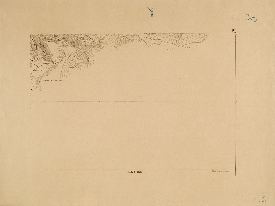 (N:6558) CARTA TOPOGRAFICA DEL FARO DI MESSINA ESEGUITA NEL 1844 - Foglio 8 (B0005195) Carte e stampe antiche: riproduzione a colori su carta (formato A1)