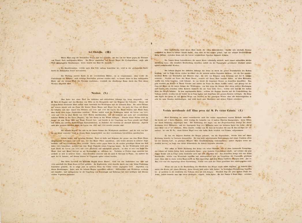 (N:287) I. CARTA TOPOGRAFICA DELL'ETNA... - II. CARTA GEOLOGICA DELL'ETNA... - Foglio 2 - Retro - Testo (B0005228) Carte e stampe antiche: riproduzione a colori su carta (formato A1)