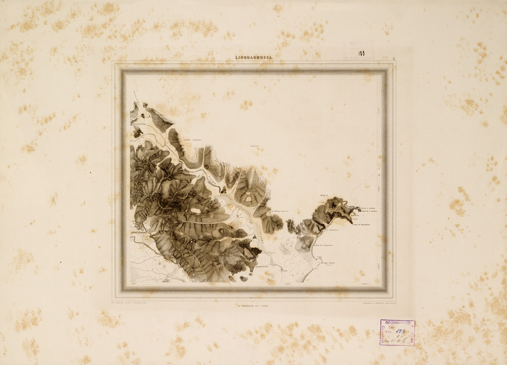 (N:279) I. CARTA TOPOGRAFICA DELL'ETNA... - II. CARTA GEOLOGICA DELL'ETNA... - Tavola 3 - Linguagrossa (B0005269) Carte e stampe antiche: riproduzione a colori su carta (formato A1)