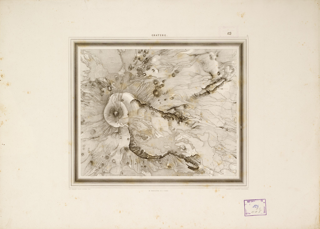 (N:278) I. CARTA TOPOGRAFICA DELL'ETNA... - II. CARTA GEOLOGICA DELL'ETNA... - Tavola 5 - Cratere (B0005271) Carte e stampe antiche: riproduzione a colori su carta (formato A1)