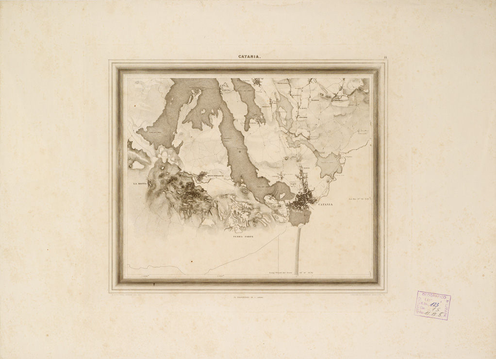 (N:276) I. CARTA TOPOGRAFICA DELL'ETNA... - II. CARTA GEOLOGICA DELL'ETNA... - Tavola 11 - Catania (B0005277) Carte e stampe antiche: riproduzione a colori su carta (formato A1)