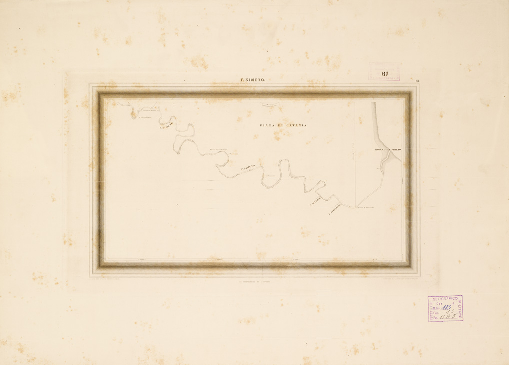 (N:235) I. CARTA TOPOGRAFICA DELL'ETNA... - II. CARTA GEOLOGICA DELL'ETNA... - Tavola 13 - Foglio Simeto (B0005279) Carte e stampe antiche: riproduzione a colori su carta (formato A1)