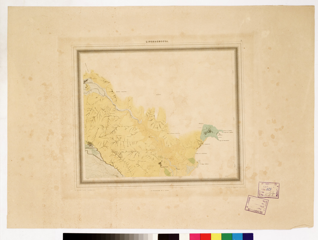 (N:237) I. CARTA TOPOGRAFICA DELL'ETNA... - II. CARTA GEOLOGICA DELL'ETNA... - Tavola 3 - Linguagrossa - (a colori) (B0005282) Carte e stampe antiche: riproduzione a colori su carta (formato A1)