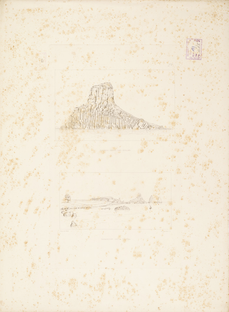 (N:259) I. CARTA TOPOGRAFICA DELL'ETNA... - II. CARTA GEOLOGICA DELL'ETNA... - Veduta IV - Scoglio detto dei Ciclopi - Faraglioni della Trezza (B0005296) Carte e stampe antiche: riproduzione a colori su carta (formato A1)