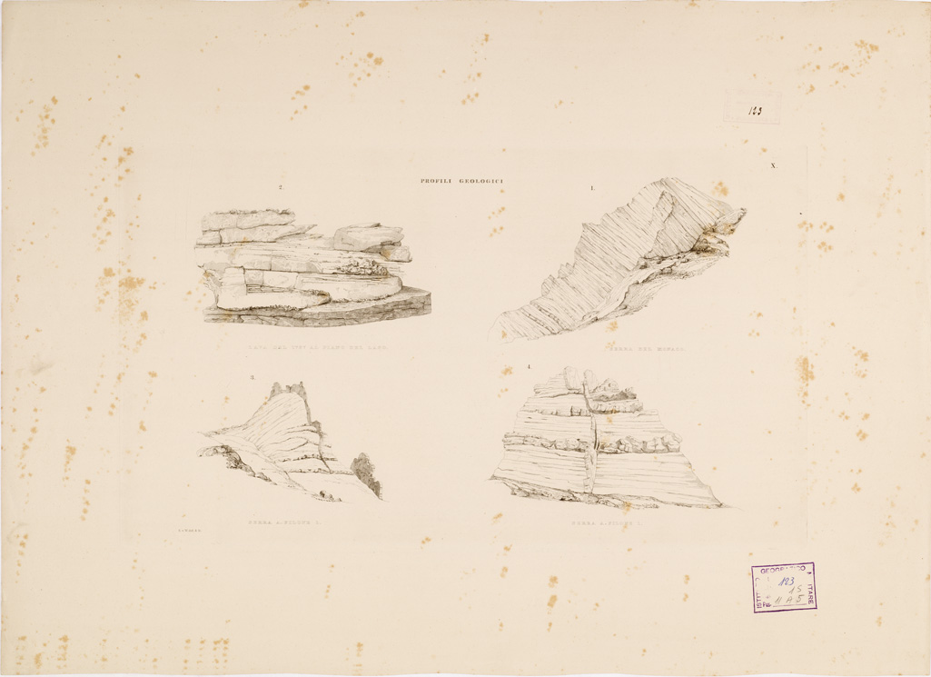 (N:253) I. CARTA TOPOGRAFICA DELL'ETNA... - II. CARTA GEOLOGICA DELL'ETNA... - Veduta X - Profili geologici (B0005302) Carte e stampe antiche: riproduzione a colori su carta (formato A1)