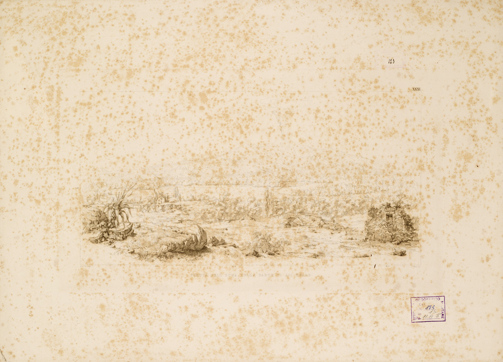 (N:263) I. CARTA TOPOGRAFICA DELL'ETNA... - II. CARTA GEOLOGICA DELL'ETNA... - Veduta XXXI - Veduta dell'Etna della parte di Aci Reale (B0005323) Carte e stampe antiche: riproduzione a colori su carta (formato A1)