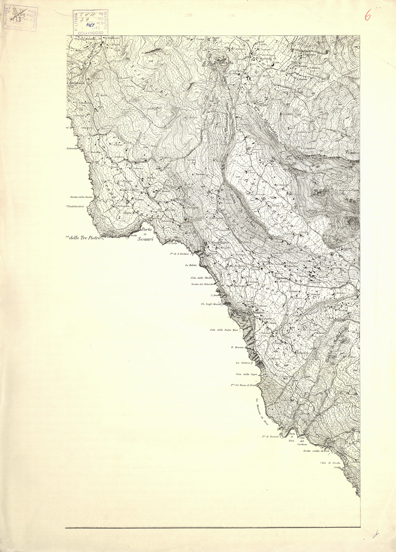(N:6951) CARTA TOPOGRAFICA DELL'ISOLA DI PANTELLERIA... - Foglio 6 (B0005329) Carte e stampe antiche: riproduzione a colori su carta (formato A1)