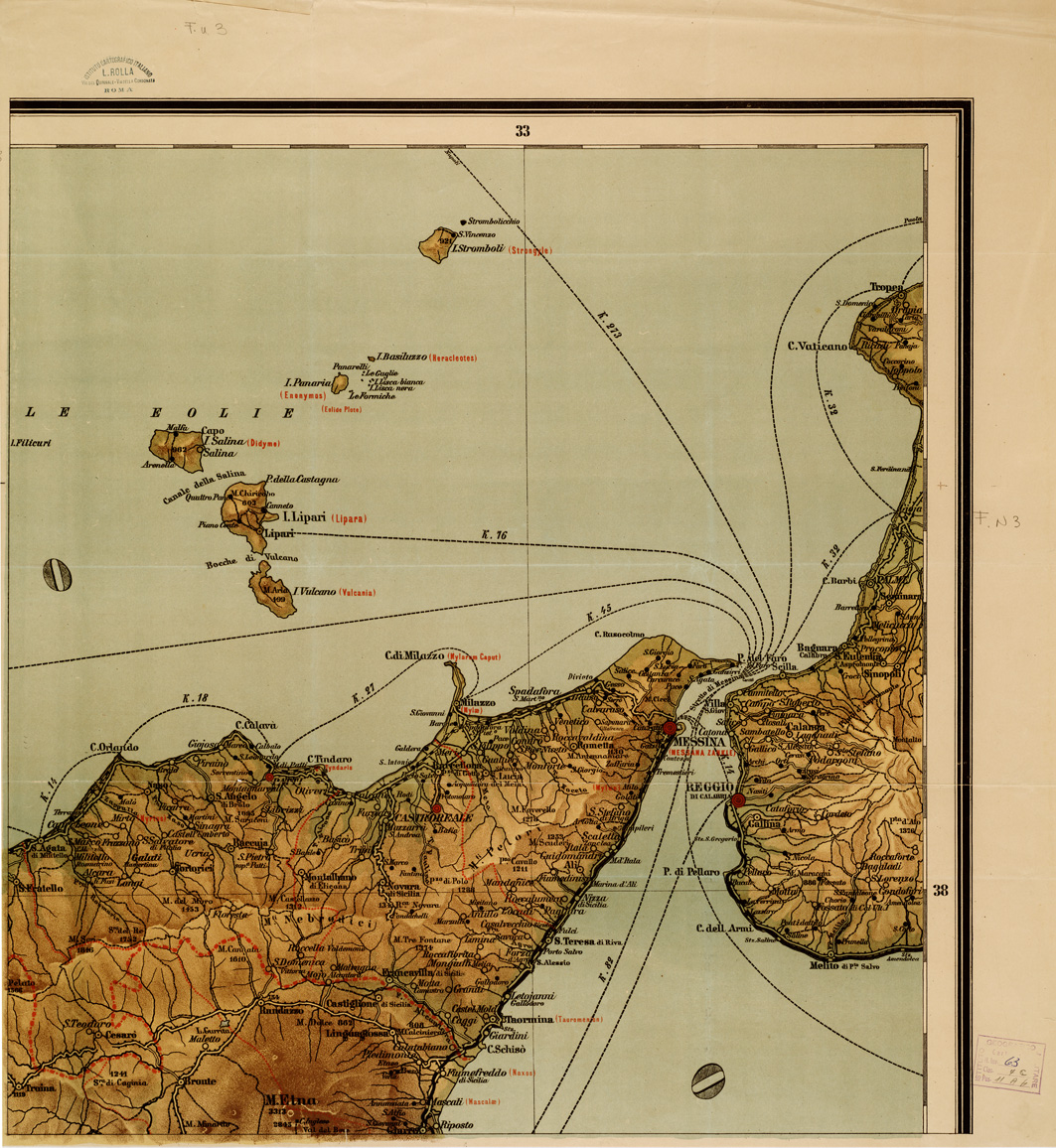 (N:10492) GRANDE CARTA MURALE DELLA SICILIA FISICA, POLITICA, STORICA E COMMERCIALE COSTRUITA E DIRETTA DAL PROF. G. GAMBINO DEL R. ISTITUTO TECNICO DI PALERMO. PALERMO, REMO SANDRON EDIT - Foglio 3 - Messina, Catania (B0005379) Carte e stampe antiche: riproduzione a colori su carta (formato A1)