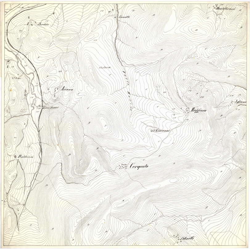 (N:6437) CARTA TOPOGRAFICA DEI DINTORNI DI SPOLETO... - Foglio 5 B (B0005473) Carte e stampe antiche: riproduzione a colori su carta (formato A1)