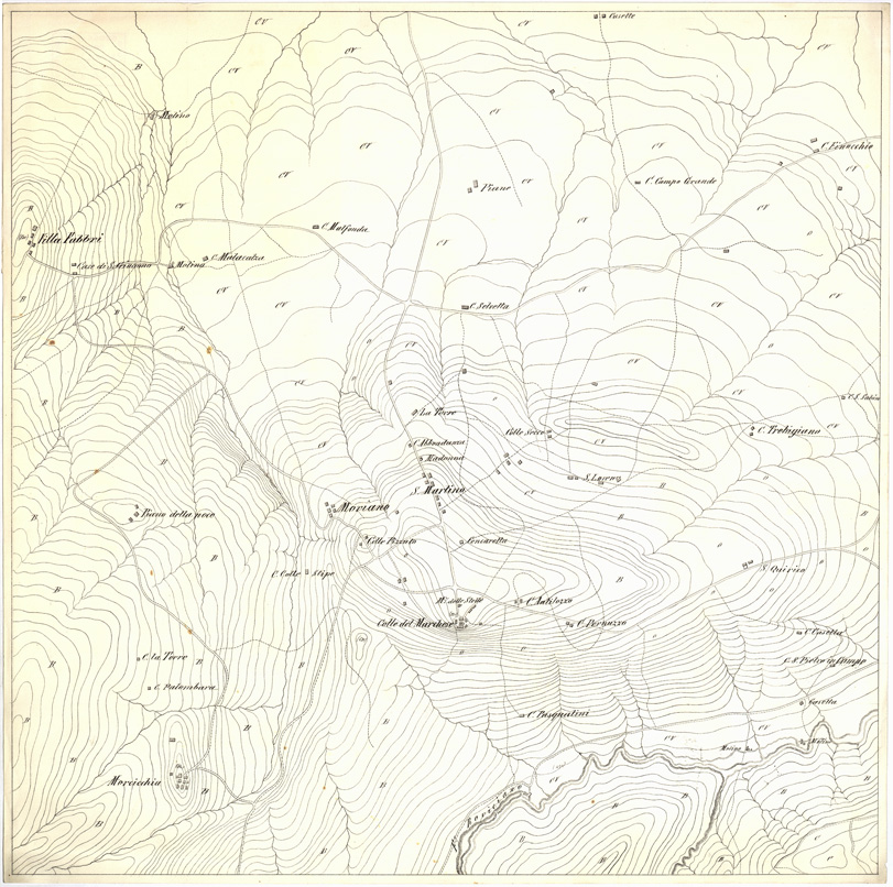 (N:6421) CARTA TOPOGRAFICA DEI DINTORNI DI SPOLETO... - Foglio 2 A (B0005474) Carte e stampe antiche: riproduzione a colori su carta (formato A1)