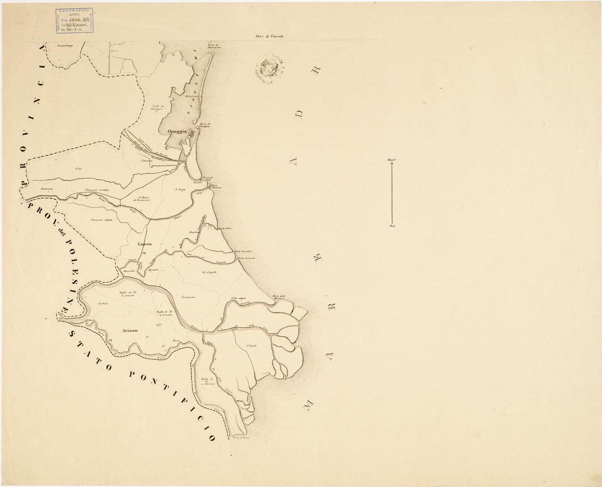 (N:9141) COROGRAFIE DELLE PROVINCIE DEL REGNO LOMBARDO - VENETO OGNUNA DELLE QUALI "DISTINTA NE' SUOI DISTRETTI E COMUNI CENSUARI, FORMATA IN BASE DELLE MAPPE DEL NUOVO CENSIMENTO". - Provincia di Venezia - Foglio 2(2) (B0005590) Carte e stampe antiche: riproduzione a colori su carta (formato A1)