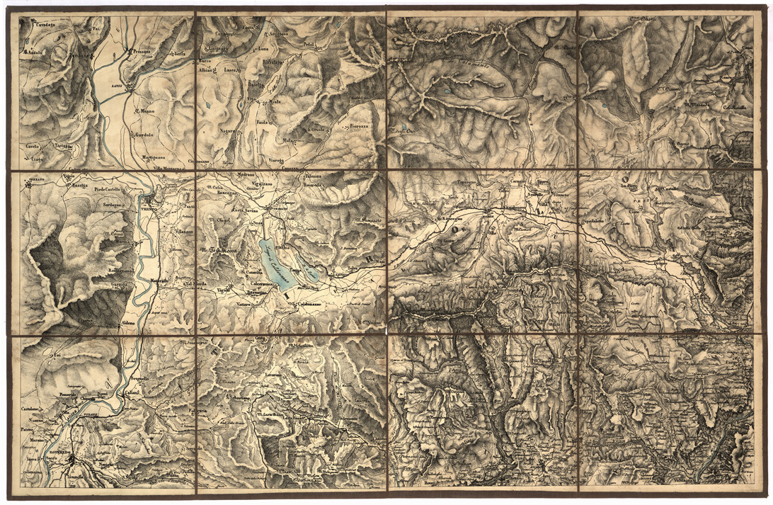 (N:7934) CARTA TOPOGRAFICA DELLA VENEZIA - Foglio E3 - Rovereto (B0005725) Carte e stampe antiche: riproduzione a colori su carta (formato A1)