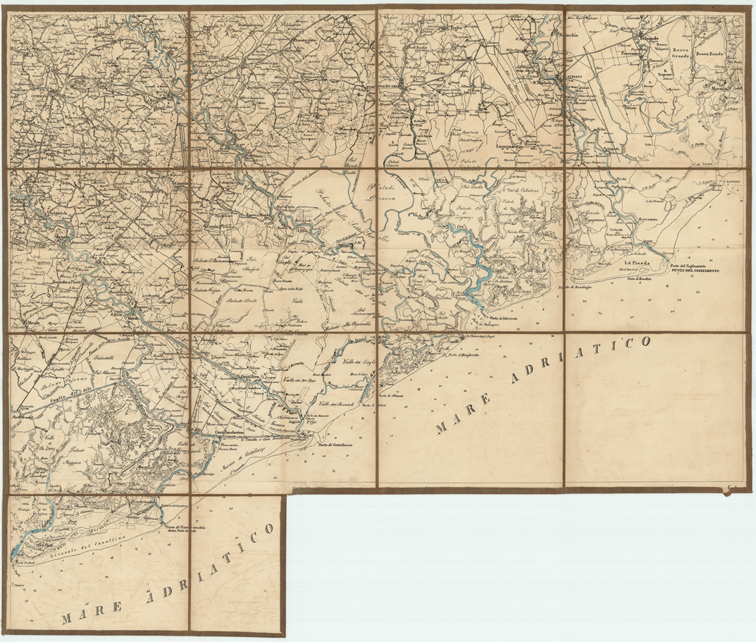 (N:7946) CARTA TOPOGRAFICA DELLA VENEZIA - Foglio G4 - Portogruaro (B0005737) Carte e stampe antiche: riproduzione a colori su carta (formato A1)