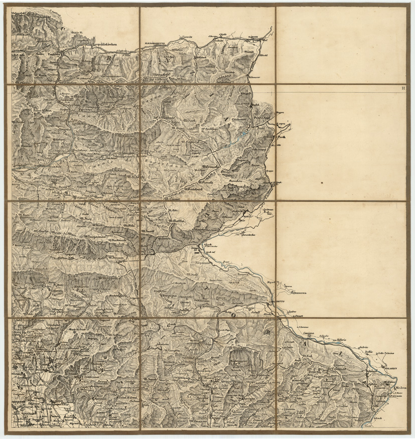 (N:7947) CARTA TOPOGRAFICA DELLA VENEZIA - Foglio H2 - Faedis (B0005738) Carte e stampe antiche: riproduzione a colori su carta (formato A1)